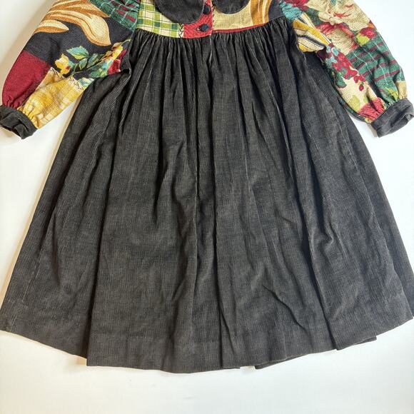 Vintage Traditions Pamela Kline Girls Dress Size 3T Corduroy Floral Cottagecore - Picture 6 of 13